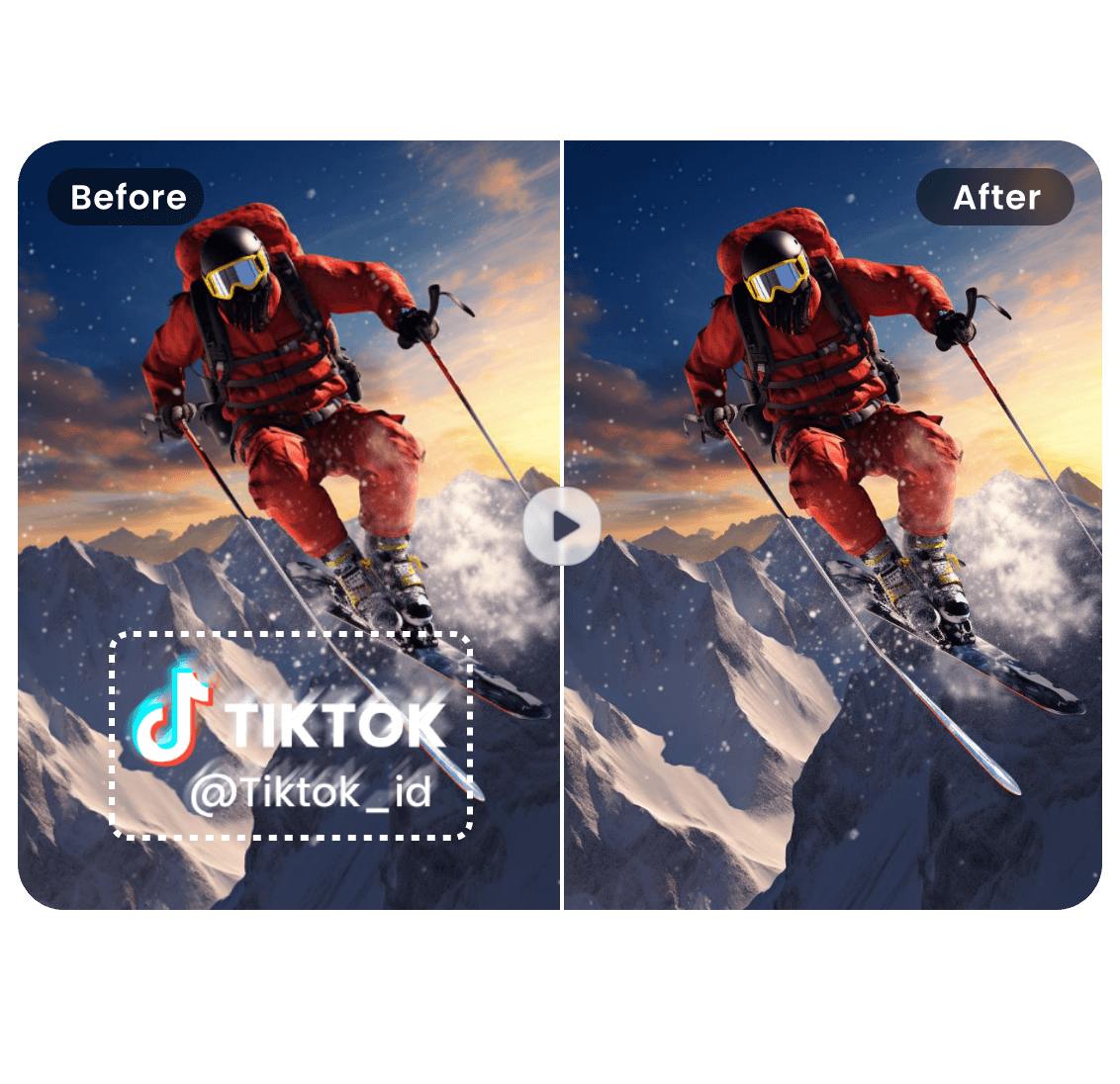 Remove moving watermarks example